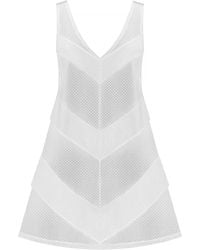 Kim Foley - Chevron Beach Cover-Up Athletic Mesh Dress - Lyst