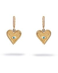 Ebru Jewelry - Guardian Heart Evil Eye Vermeil Earrings - Lyst