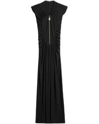 Nocturne - Ruched Deep V-Neck Maxi Dress - Lyst