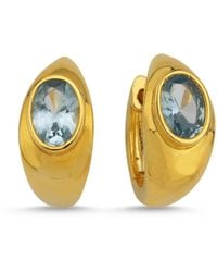 LINYA JEWELLERY - Lina Drop Stone Huggie Earrings - Lyst