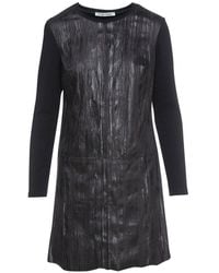 Conquista - Knit Dress With Faux Leather Detail - Lyst