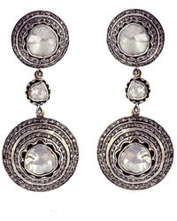 Artisan - Uncut Diamond 925 Sterling Silver Handmade Dangle Earrings 14k Gold Jewelry - Lyst