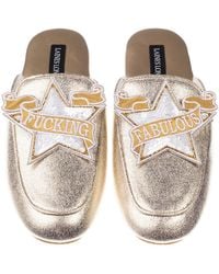 Laines London - Classic Mules With Fucking Fabulous Star Brooches - Lyst
