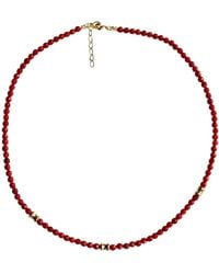 LINYA JEWELLERY - Mini Coral Natural Stone Necklace - Lyst