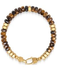 Nialaya - Hexagon Beaded Bracelet With Tiger Eye And - Lyst