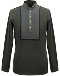 Smart and Joy - Long-Sleeves T-Shirt With Topstitched Bib And High Collar - Lyst