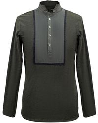 Smart and Joy - Long-sleeves T-shirt With Topstitched Bib And High Collar - Lyst