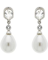 Emma Holland Jewellery - Teardrop Pearl And Crystal Clip On Earrings - Lyst
