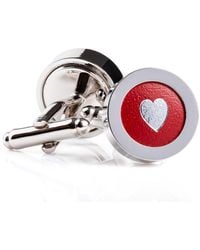 N'damus London - Regent Leather Heart Cufflinks - Lyst