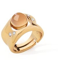 Retro Chic - Neutrals Dawn Light Wide Ring - Lyst