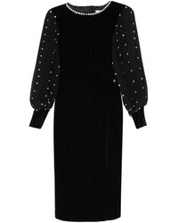 Nissa - Crystal-Embellished Velvet Midi Dress - Lyst