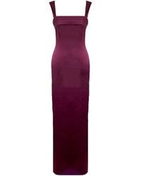NAZLI CEREN - Bridget Long Satin Dress - Lyst