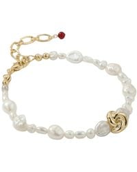 With Love Darling - Knot Pearl Bracelet - Lyst