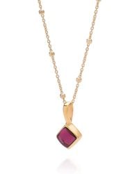Nellou Jewellery - Garnet Birthstone Necklace – January Diamond Shape - Lyst