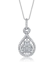 Genevive Jewelry - Rachel Glauber Plated With Cubic Zirconia Door Knocker Love Knot Pendant Necklace - Lyst