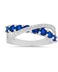 Kylie Harper - Sterling Sapphire Crossover Ring - Lyst