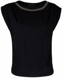 Lalipop Design - Adjustable& Chain Embellished Cap-Sleeve T-Shirt - Lyst
