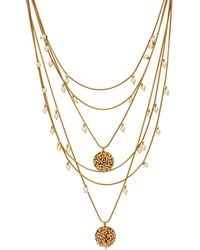 Meraki by Rashmi Bajaj - Chaplet De Perla Plated Necklace With Delicate Pearl Drops - Lyst