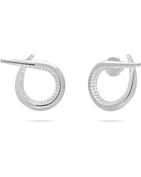 Meulien - Open Twist Waterdrop Pave Earrings - Lyst