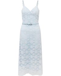 Sour Figs - Floral Guipure Lace Belted Midi Dress - Lyst