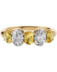Aya Fine Jewelry - Oval Five Stone Lab Diamond Wedding Band - Lyst
