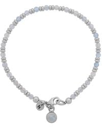 Nellou Jewellery - Linear March Birthstone Bracelet Aquamarine Sterling - Lyst