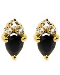 NASI SILVER - Pear Atarah Studs- Onyx & Topaz - Lyst