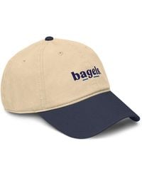 Anchor and Crew - Neutrals Natural & Bagels Slogan Cotton Embroidered Cap - Lyst