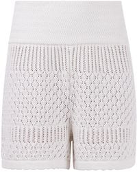 Peraluna - Iris Openwork Knit Pure Organic Cotton Shorts - Lyst
