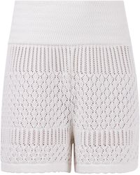 Peraluna - Iris Openwork Knit Pure Organic Cotton Shorts - Lyst