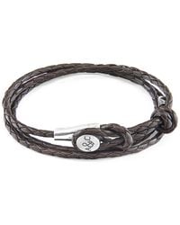 Anchor and Crew - Dark Dundee & Braided Leather Bracelet - Lyst