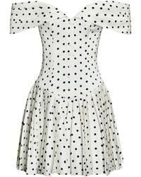 Miss Circle New York - Edeline Polka Dot Off-Shoulder Pleated Mini Dress - Lyst