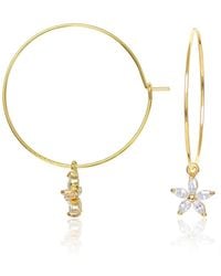C.J.M - Flower Hoops - Lyst