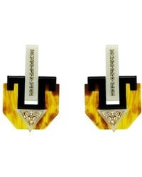 Gissa Bicalho - Handmade Acrylic Earring Deco Azofi Caramel Granite - Lyst