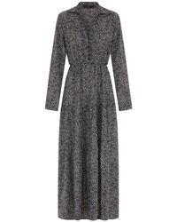Hortons England - Long Sleeve Tiered Maxi Dress - Lyst