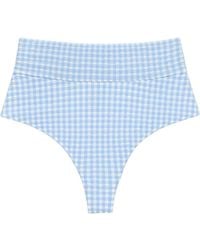 Montce - Peri Micro Gingham Added Coverage High Rise Bikini Bottom - Lyst