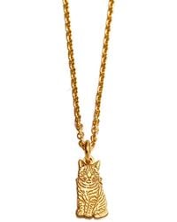 Posh Totty Designs - Plated Tabby Cat Dinky Charm Necklace - Lyst