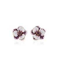 Milou Jewelry - Purple Viola Flower Earrings - Lyst