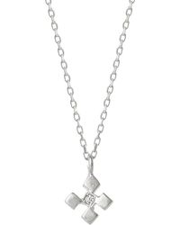 Spero London - Four Cube Blocks Natural Textured Sterling Authentic Pendant Necklace - Lyst