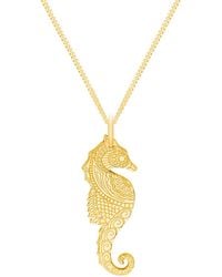 CarterGore Medium Gold Seahorse Pendant Necklace - Metallic