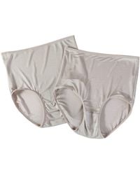 Soft Strokes Silk - Neutrals Set Of Two Knitted Silk Mid Rise French Cut Pantie Shimmer Collection - Lyst