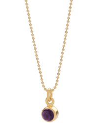Nellou Jewellery - Gem Dot Birthstone Necklace Amethyst February Plated Sterling - Lyst