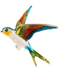 Chanel Joan Elkayam - Multicoloured Enamelled Bird Brooch - Lyst