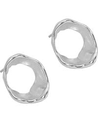 Janus Edinburgh - Findhorn Sterling Textured Circle Whirlpool Earrings - Lyst