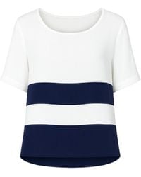 Conquista - Short Sleeve Top With Stripes - Lyst