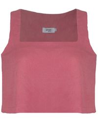 Larsen and Co - Pure Linen Palma Top In Peony Pink - Lyst