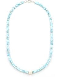Shar Oke - Larimar & Freshwater Pearl Beaded Necklace - Lyst