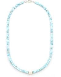 Shar Oke - Larimar & Freshwater Pearl Beaded Necklace - Lyst
