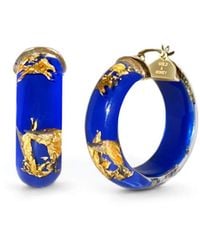 Gold & Honey - Gold Leaf Huggies In Blue - Lyst
