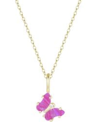 KAMARIA - Mini Opal Butterfly Charm Necklace - Lyst
